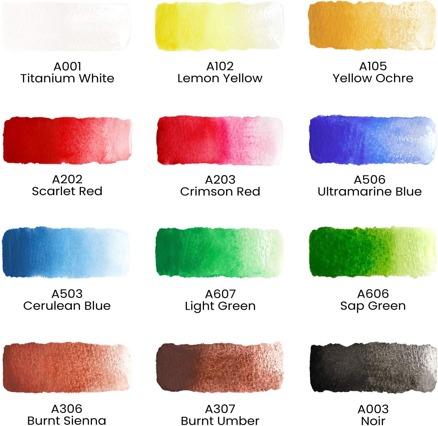 Alternative view of ARTEZA Watercolor Paint Set, 12 Colors in 12 ml/0.4 US fl oz Watercolor Tubes, Water Color Paint for Adults