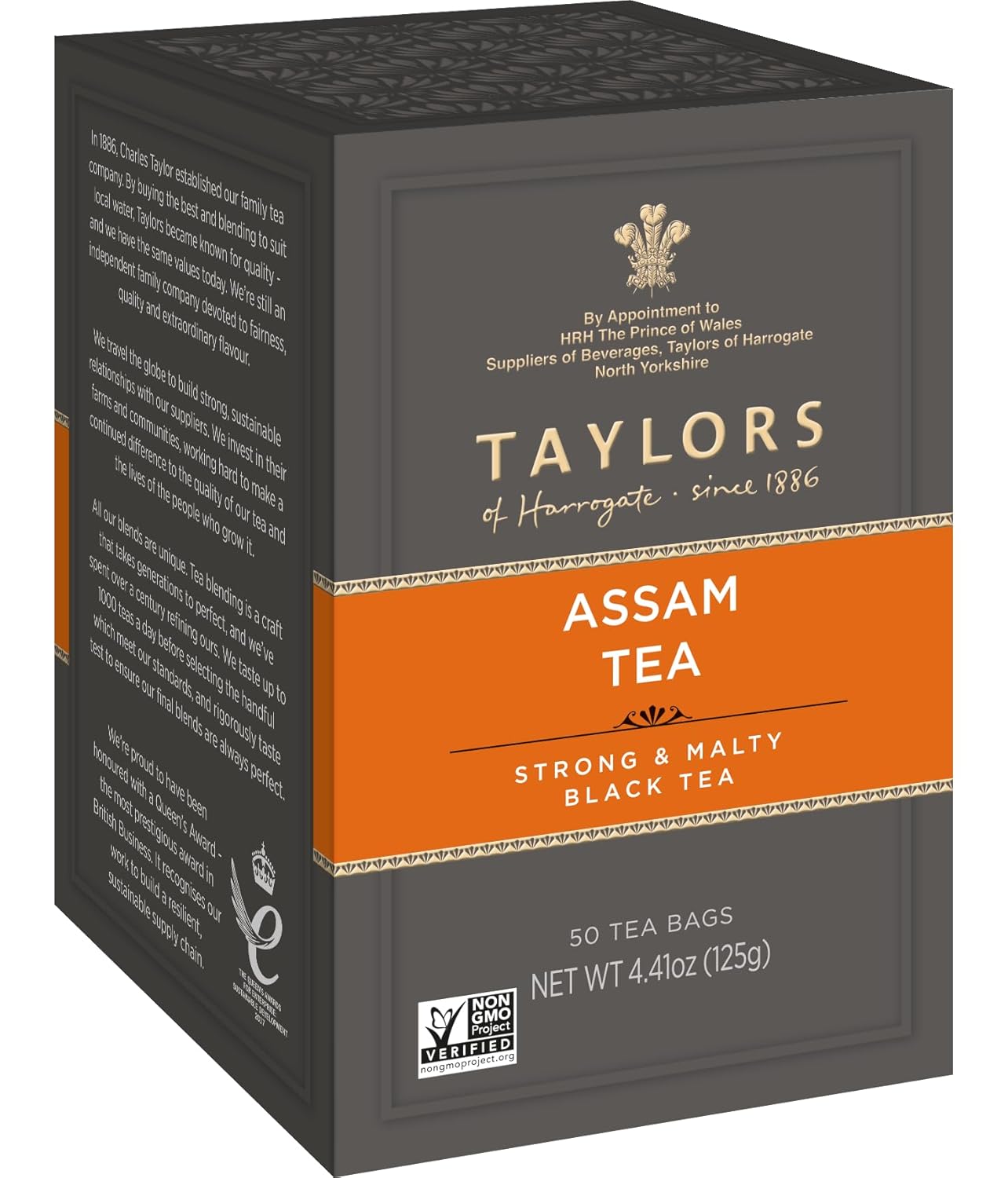 Taylors of Harrogate Assam, Black Tea, Pillow Tea Bags, 50 Count (Pack of 1), Full-bodied, Satisfying & Malty, Caffeinated, Enjoy Hot or Iced, 50 Teabags