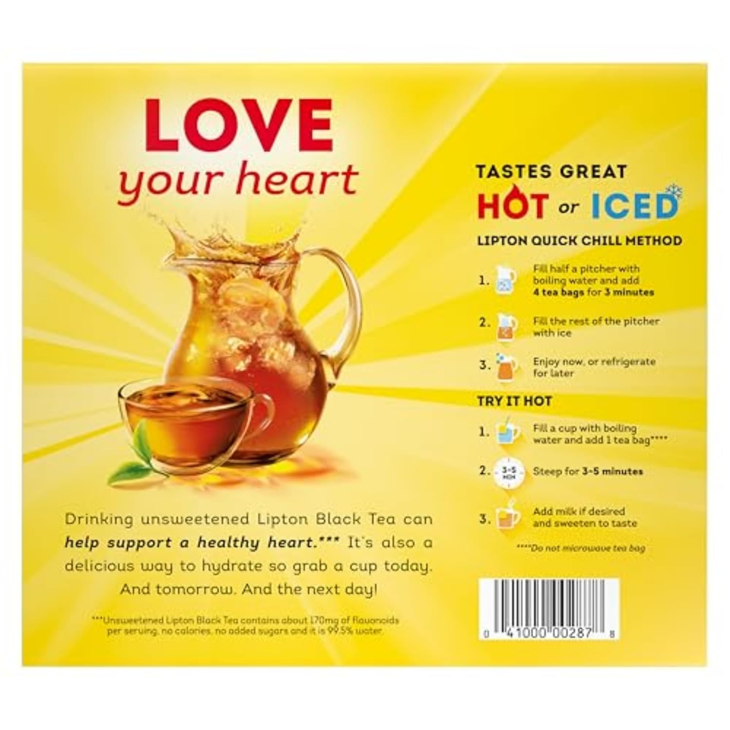 Alternative view of Lipton Black Tea Bags, Hot or Iced, Black tea with Caffeine, 600 Total Bags (100ct - Pack of 6)