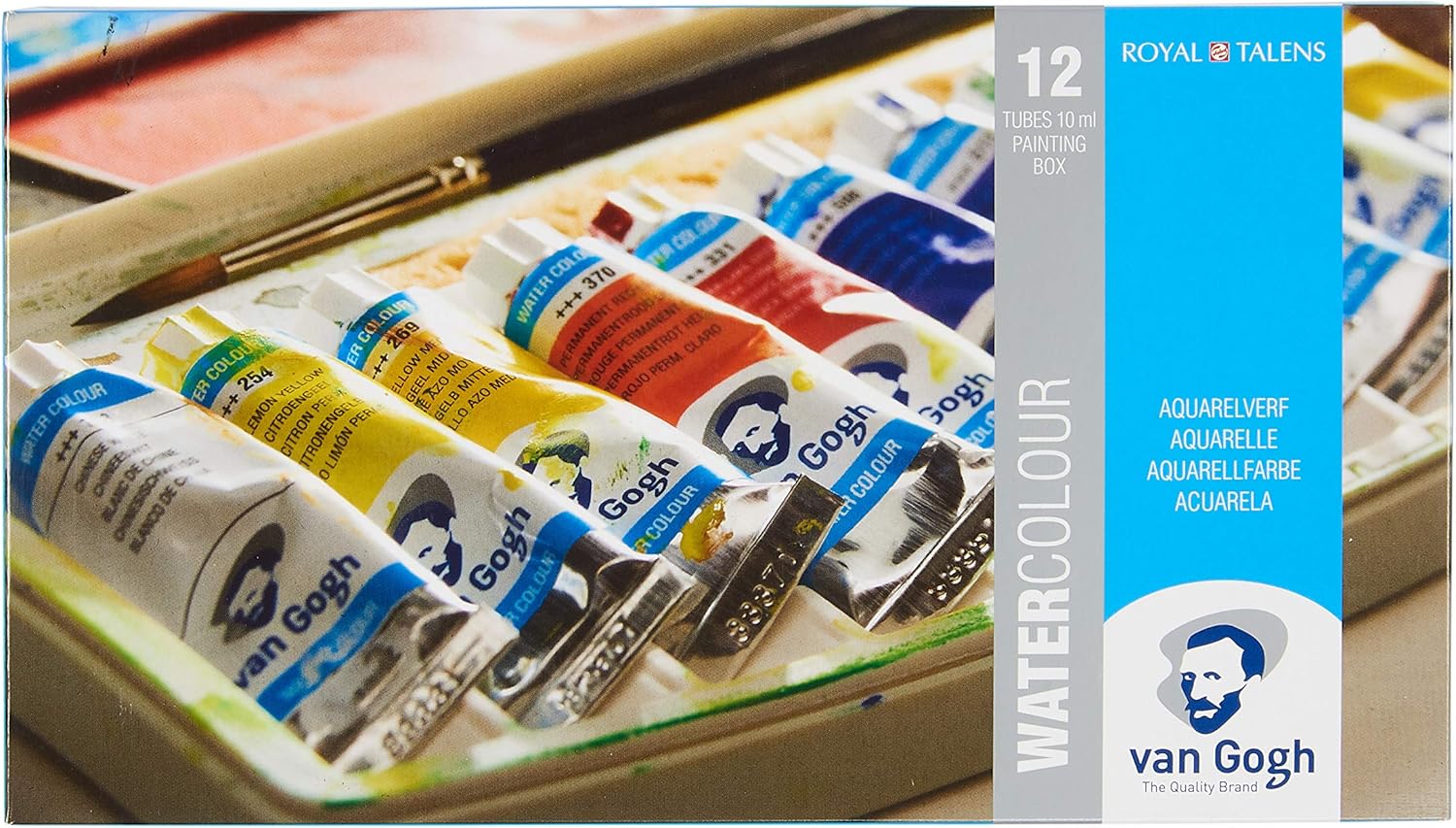 Van Gogh Watercolor Paint Set, Plastic Pocketbox, 12x10ml General Selection