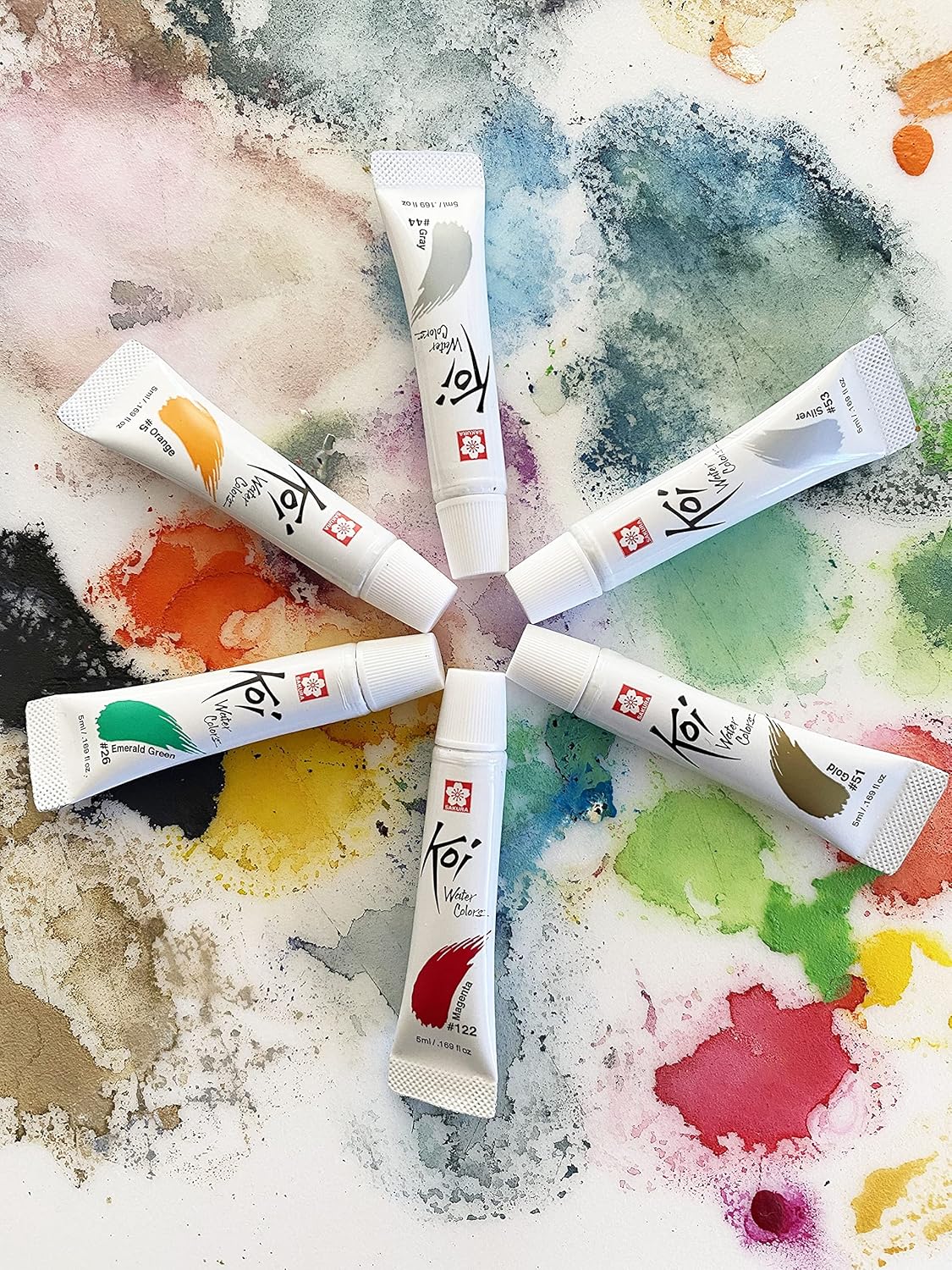 SAKURA Koi Water Color Paint, 5ml Tubes, 24 Colors XMW5L-24SET