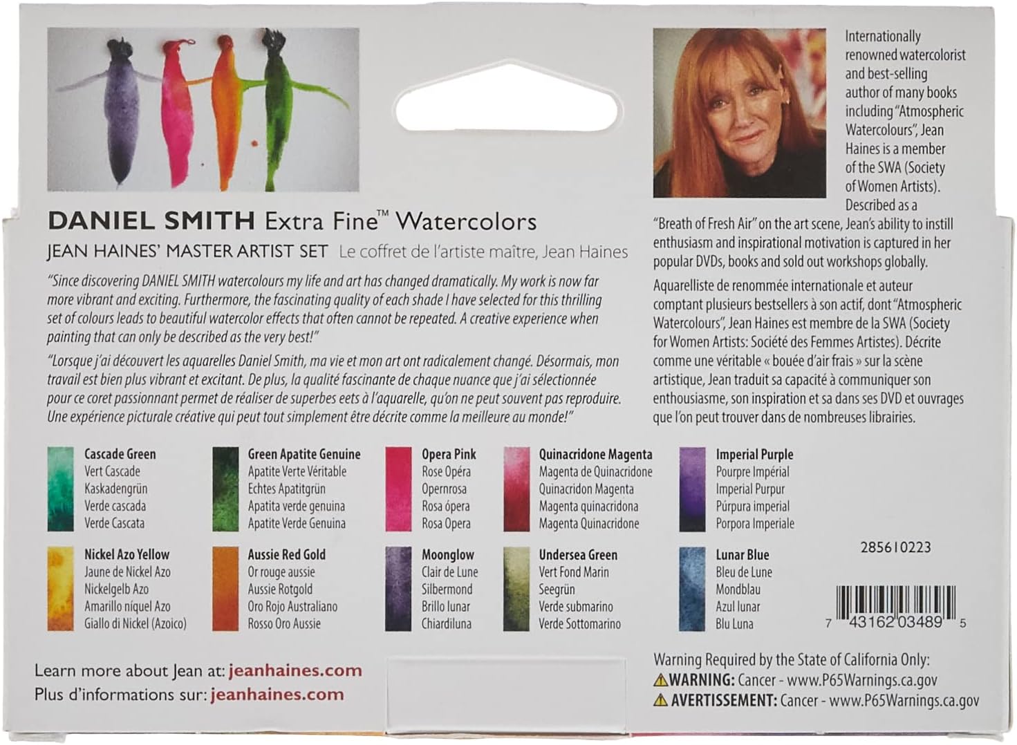 Alternative view of DANIEL SMITH Watercolor, 5ml tubes, Jean Haines Master Artist Set 10 Watercolor Tubes (total 10 pieces) 285610223, 0.17 Fl Oz (Pack of 10)