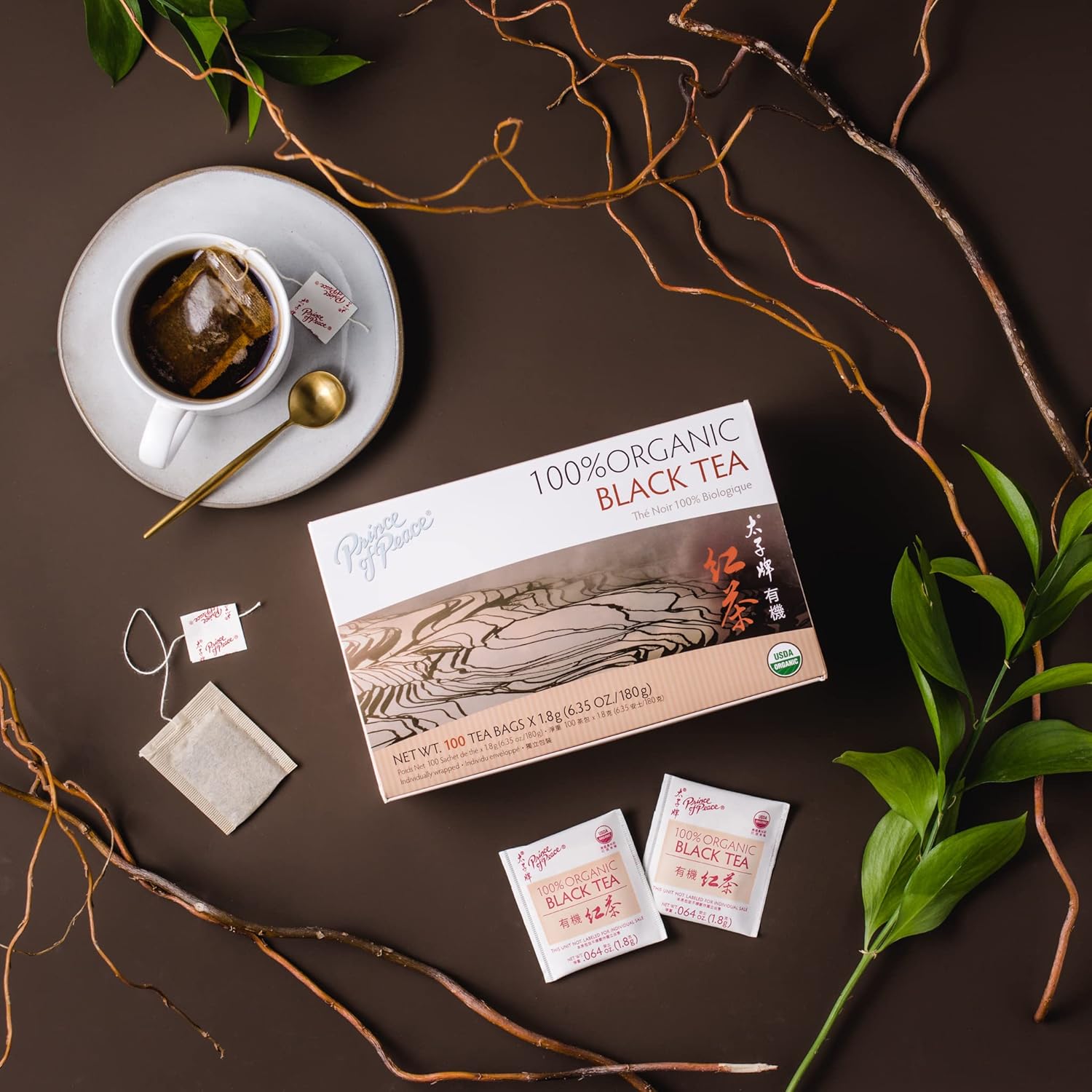 Alternative view of Prince Of Peace, Tea Blackk Organic 100 Count, 6.35 Ounce