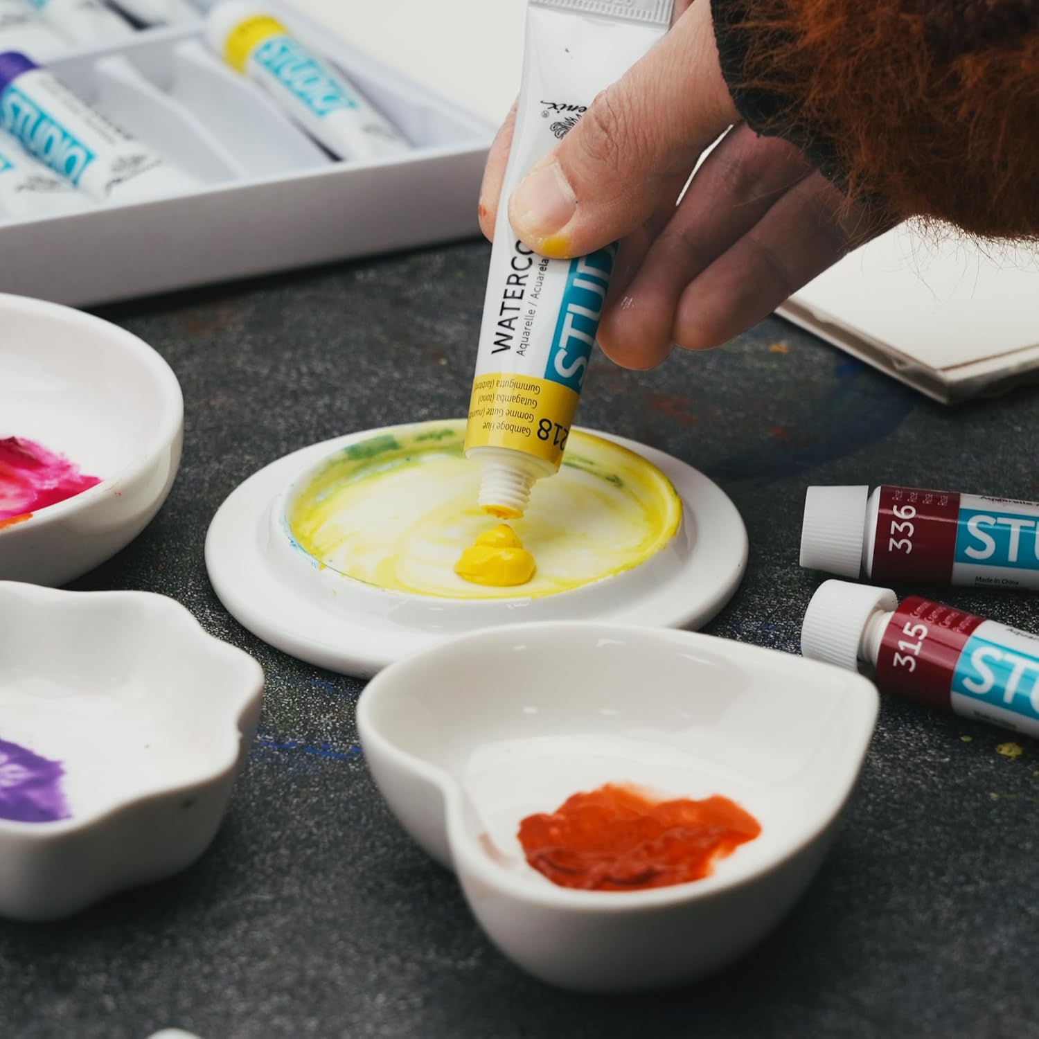 PHOENIX Watercolor Paint Tubes Set - 24 x 12ml / 0.4 Fl Oz Non-toxic Water Color Paint Adult Set, Watercolors Painting Supplies Art Paints for Beginners