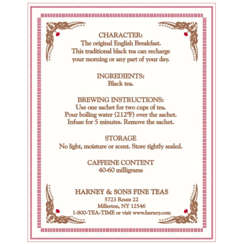 Harney & Sons Black Tea, English Breakfast, 20 Sachets - Image 3
