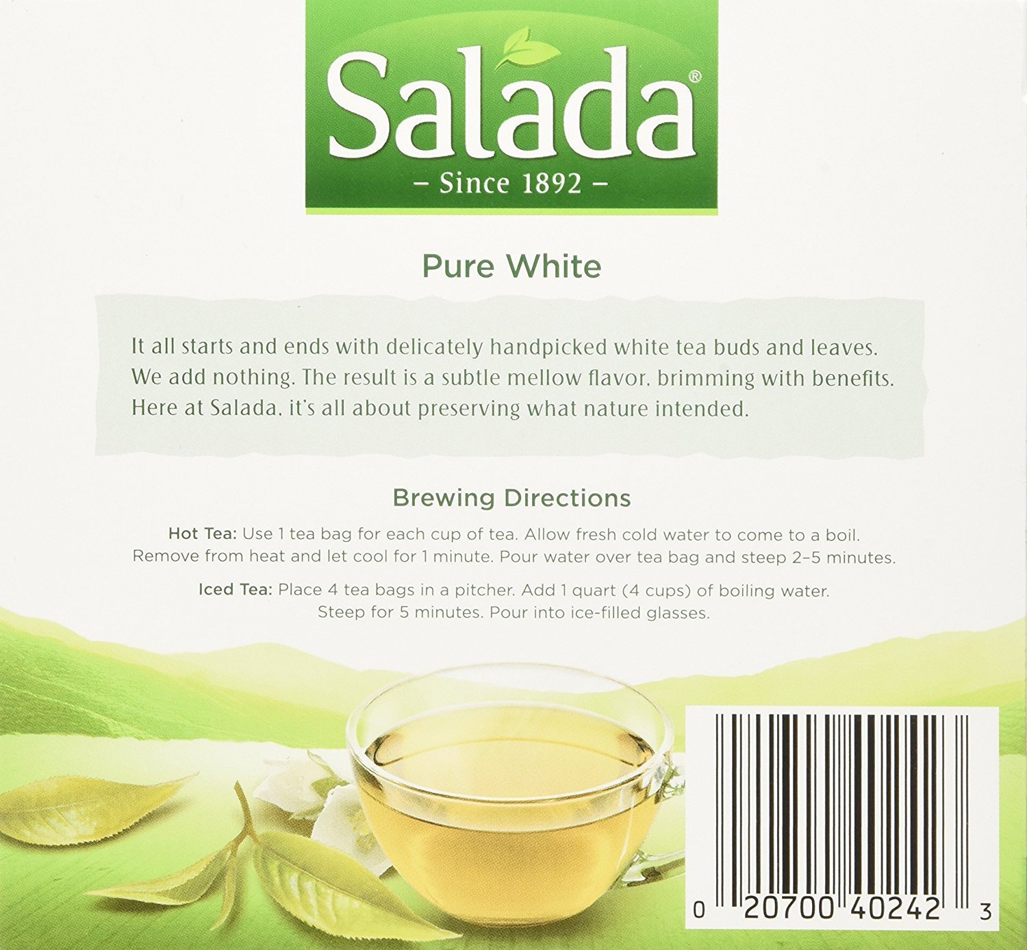 Alternative view of Salada Pure White Tea - 40 ct