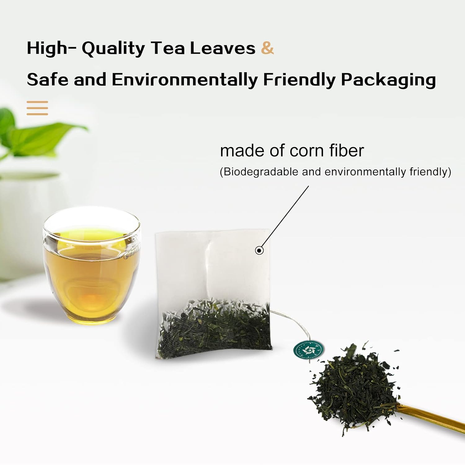 Alternative view of RIANTEA Organic White Tea Bag 36 Count - Cold Brew Loose Leaf Tea Bags, Biodegradable Corn Fiber Sachets, Full-Leaf, Eco-Conscious Iced Tea, Refreshing & Smooth Flavor