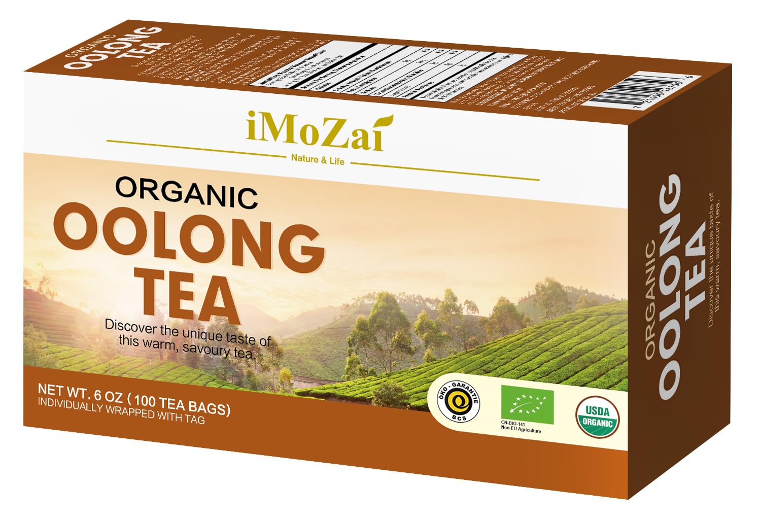 Imozai Organic Oolong Tea Bags 100 Count Individually Wrapped - Image 3