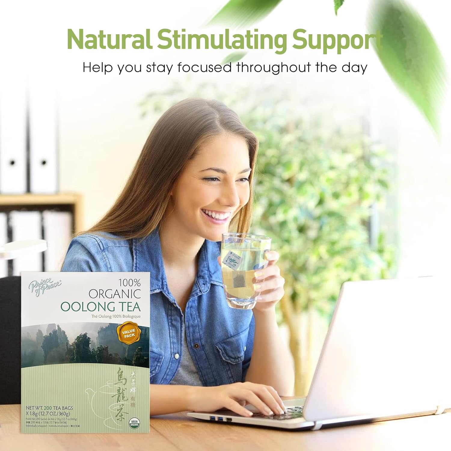 Alternative view of Prince of Peace 100% Organic Oolong Tea, BEST VALUE Family Size, 200 Tea Bags