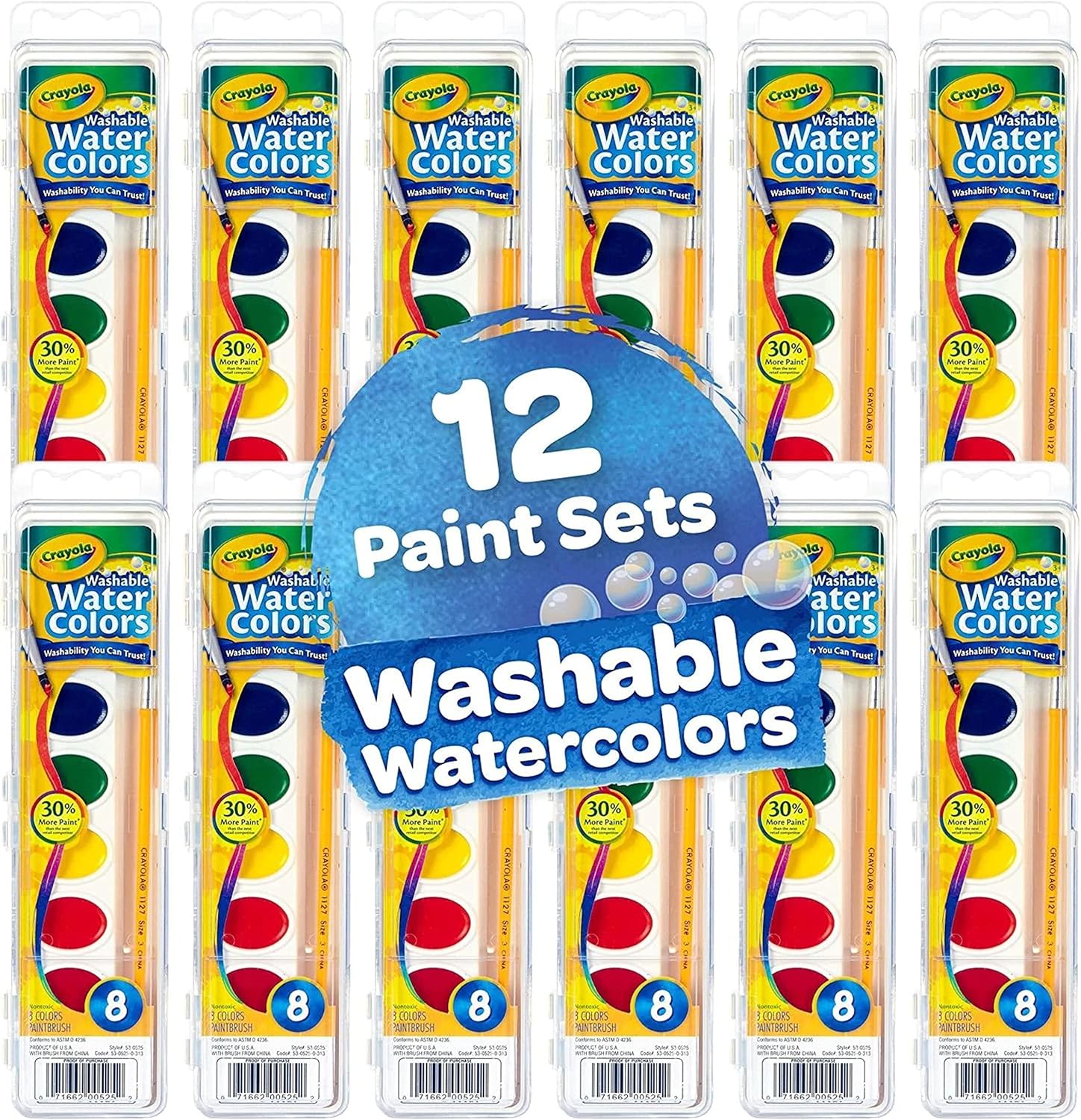 Alternative view of Crayola Washable Watercolor Paint Sets for Kids (12ct), Bulk Classroom Art Supplies for Preschool & Kindergarten, Classroom Learning Activities for Toddlers