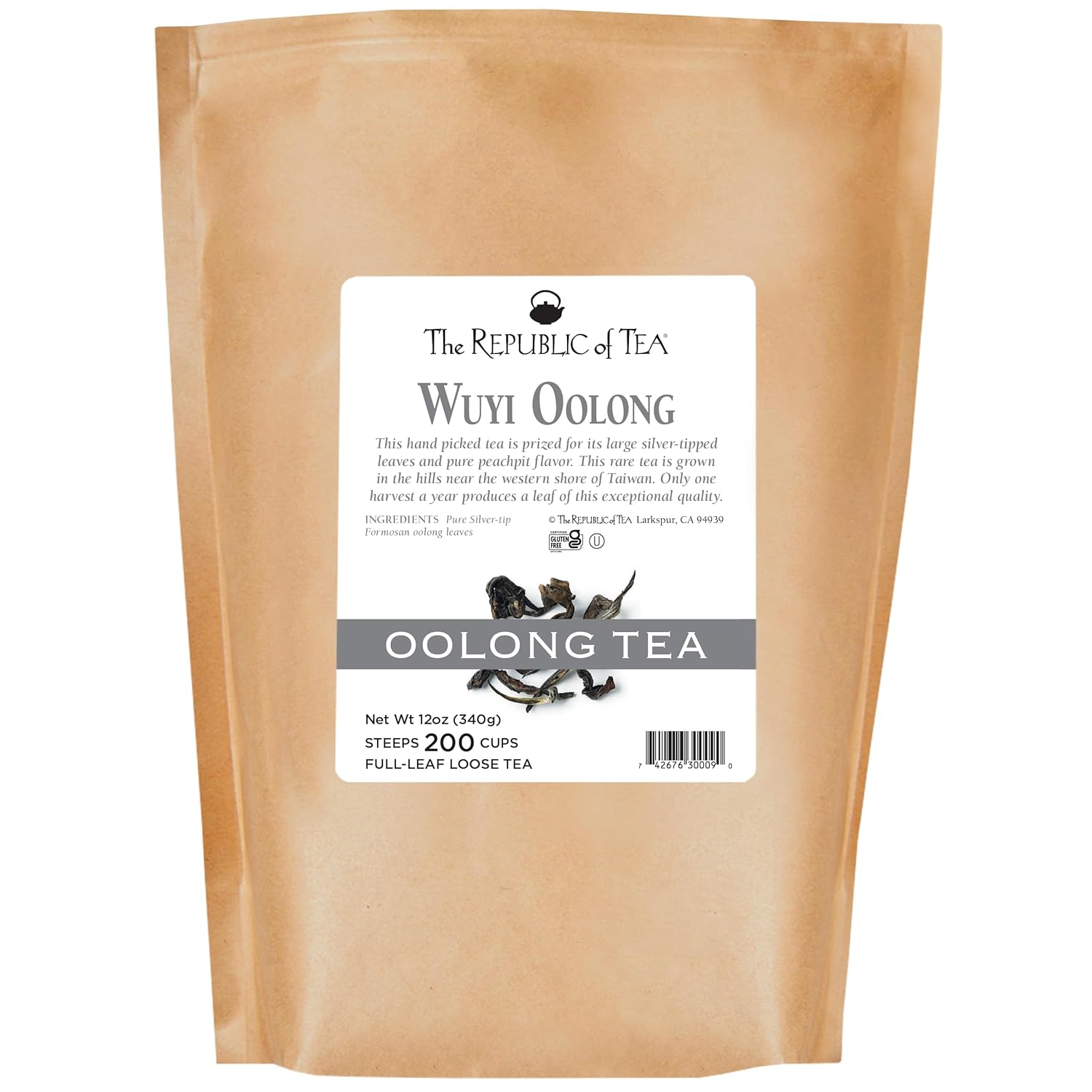 The Republic of Tea Wuyi Oolong Full-Leaf Black Tea, 1.75 Ounces / 50-60 Cups