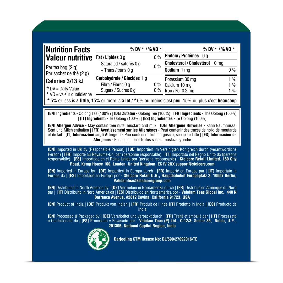 VAHDAM, High Mountain Oolong Tea Bags (30 Count) Non GMO, Gluten Free | High Grown Oolong Tea Leaves - Light & Floral | Resealable Ziplock Pouch