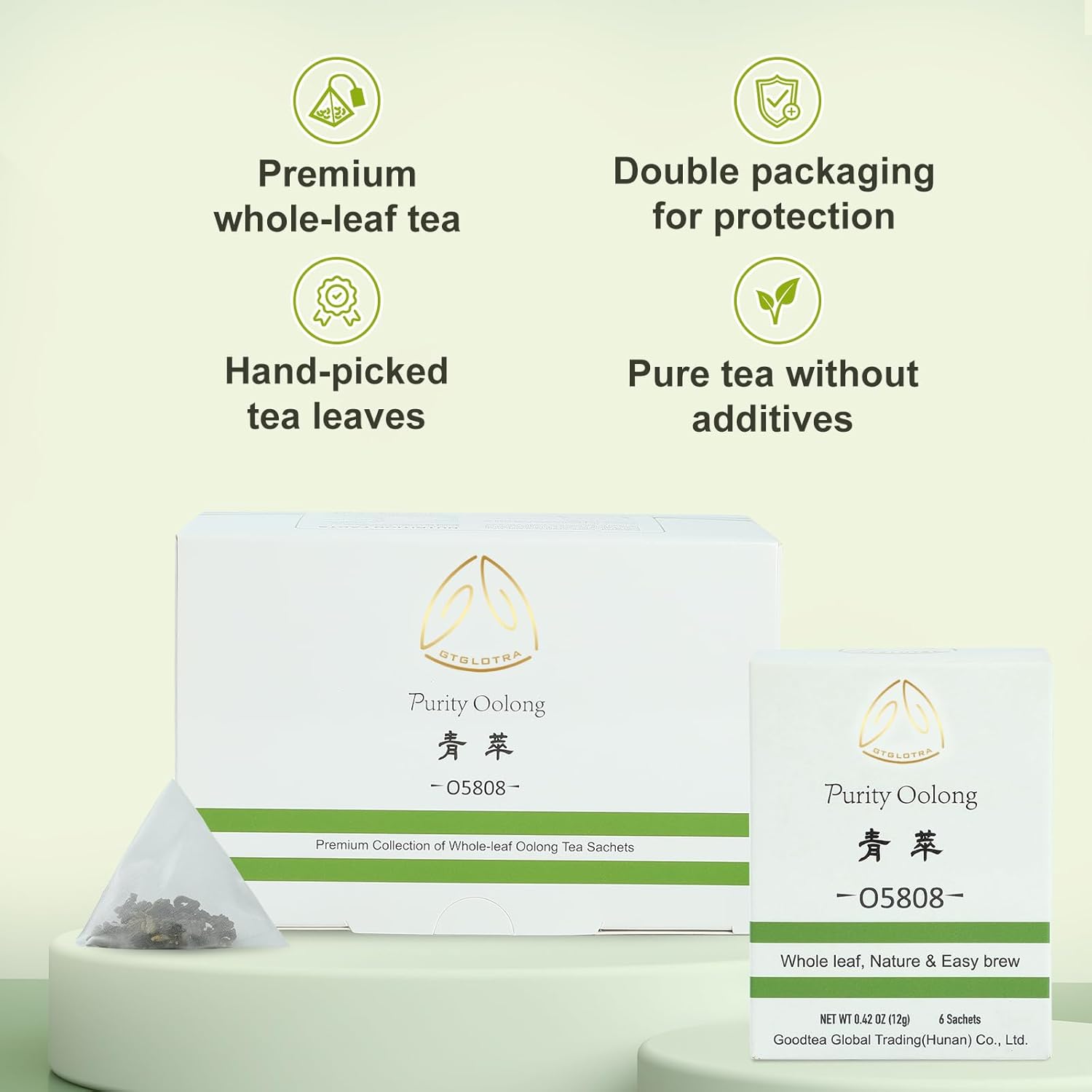 Alternative view of GTGLOTRA Oolong Tea Bags, 24 Whole Leaf Tea Bag, Alternative To Caffeine, 100% Natural Pure Tea, Stress Relief Pyramid Teabags, Suitable for Gifts, Office Reception, Vegan