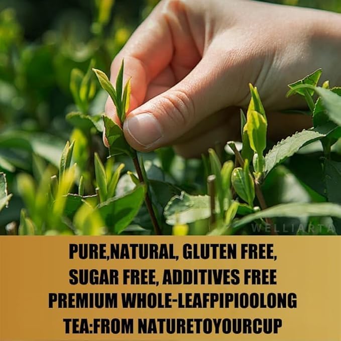 Alternative view of PipiTea Organic Oolong Tea Bags - Whole Leaf, (20 bags) 4g Selected Tea Leaves - Helps lower cortisol levels, relieve stress, promote digestion and metabolism, vegan, non-GMO (A)