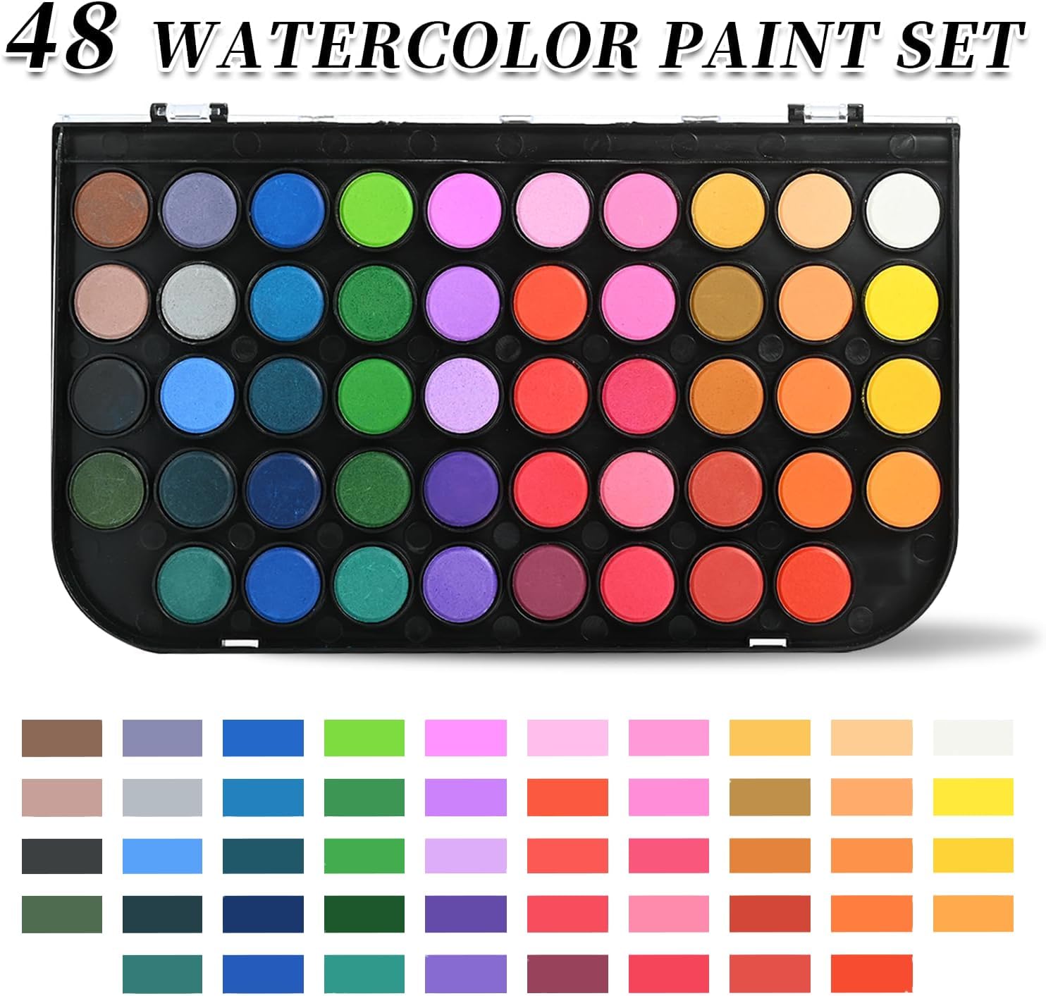 Alternative view of GETHPEN Watercolor Paint,watercolor paint set,48 Colors Washable Watercolor Paint Set With Brush, Refillable Water Brush Pen, Palette, and Water-Washable Paints for Adults Artist Beginner