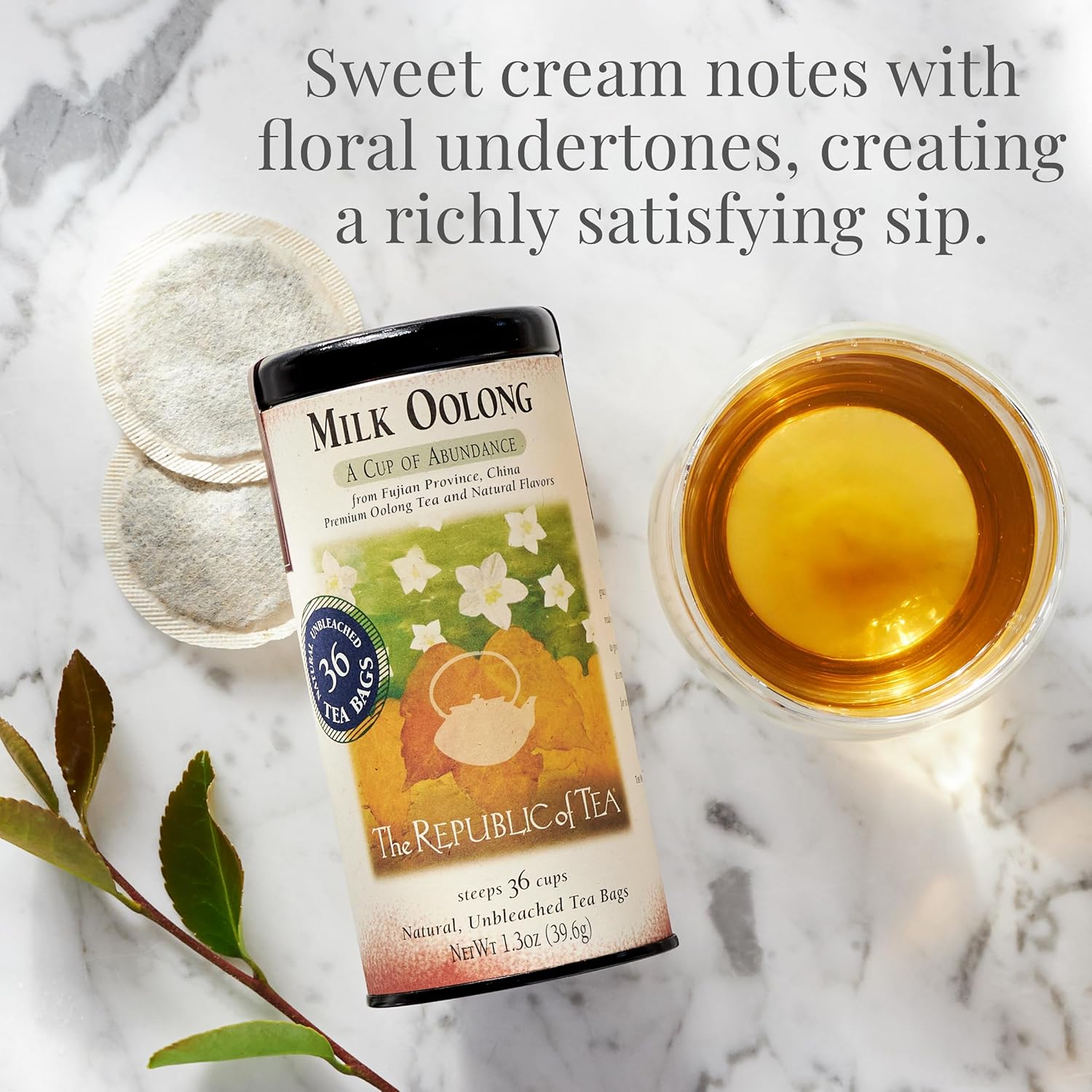 The Republic of Tea u2014 Milk Oolong Tea Tin, 36 Tea Bags, Naturally Caffeinated