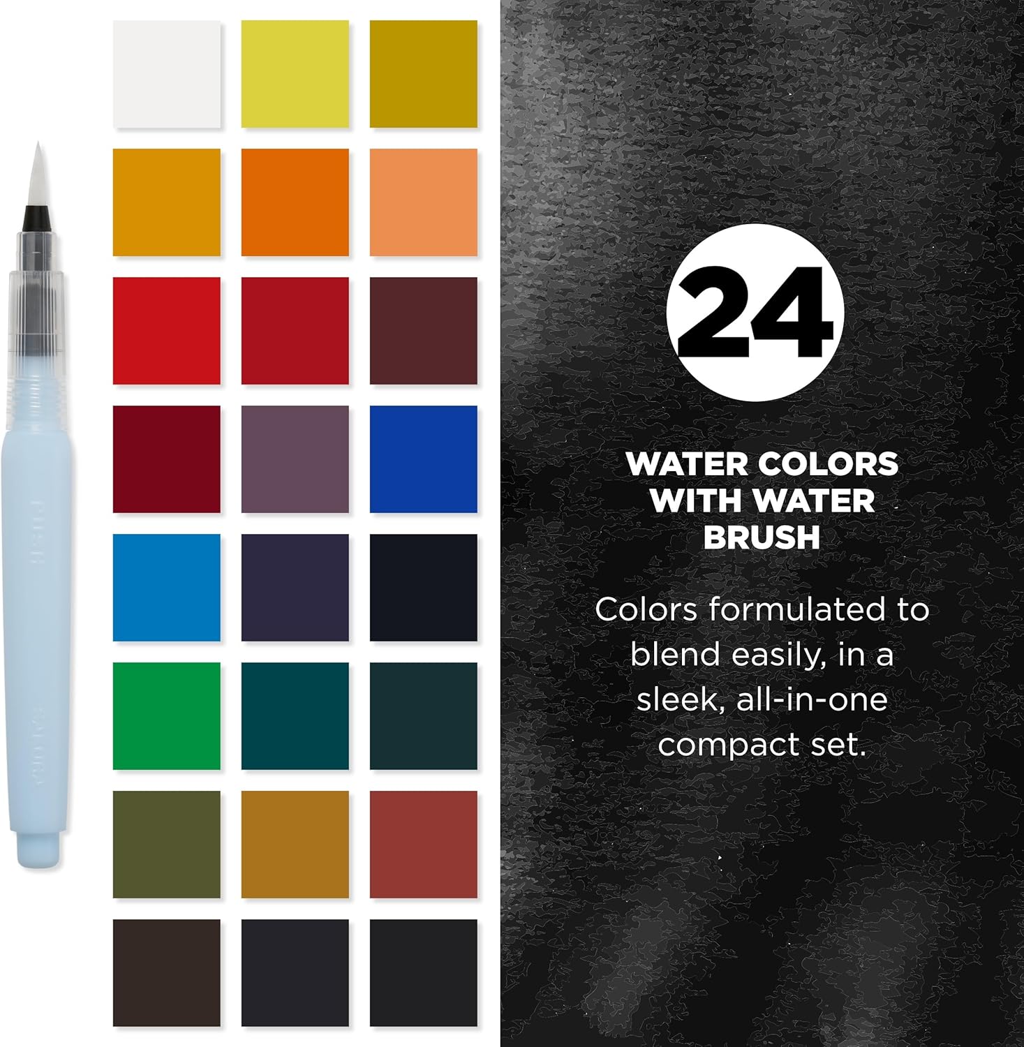 Alternative view of SAKURA XNCW-24N, 24 Assorted Watercolors Field Sketch Set with Brush