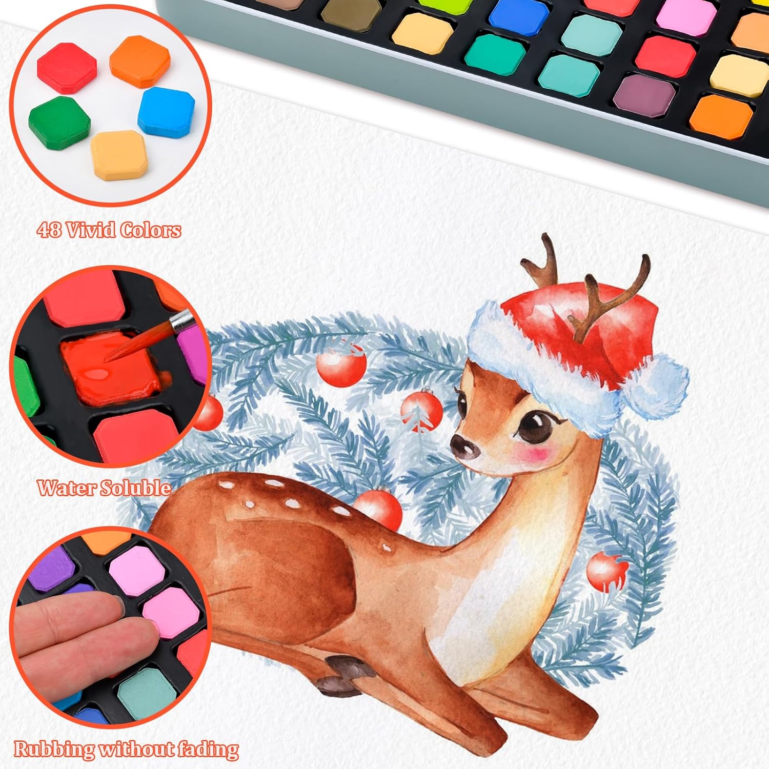 Valentines Day Gifts for Kids Watercolor Paint - Water Color Paint Adult Sets for Kids Boys Girls Teens Water Colors Paint Palette Stocking Stuffers Christmas Arts and Crafts Art Supplies Travel Mini Watercolor Set - Image 5