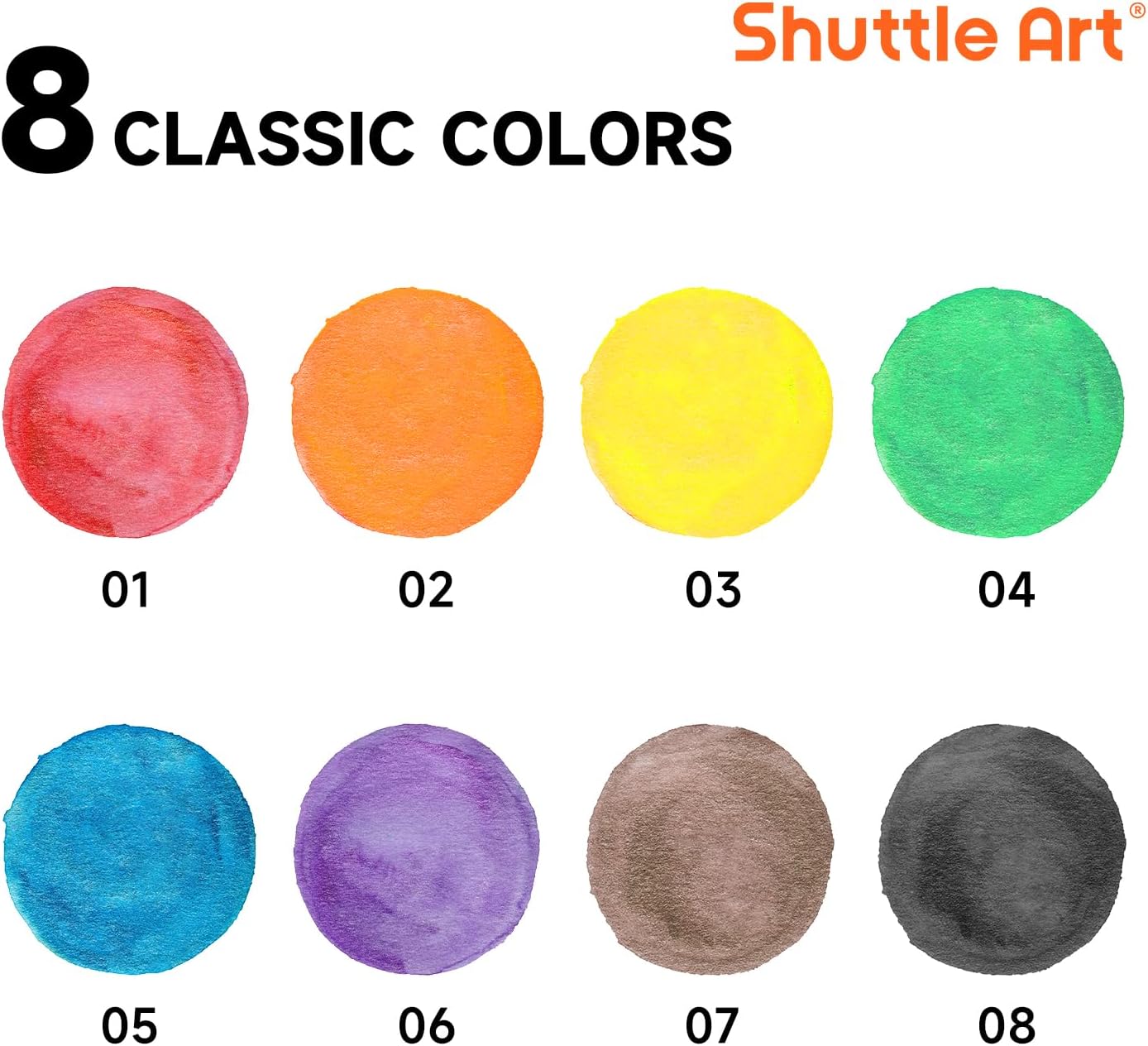 Alternative view of Shuttle Art 40 Pack Watercolor Paint Set, 8 Colors Watercolor Paint with Paint Brushes for Kids and Adults, Washable Paint for Classroom, Parties, Kindergarten and Art Activities