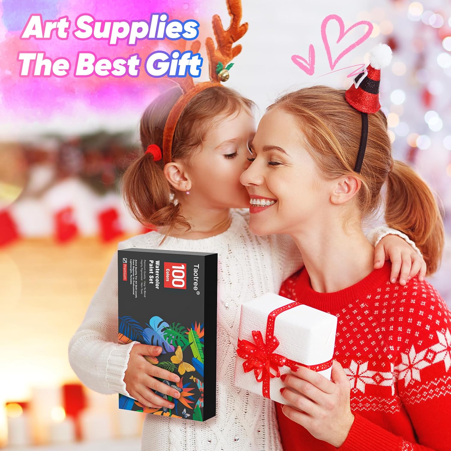 Taotree Watercolor Paint Set 100 Colors, Art Supplies Watercolors Kit Travel Water Colors with 3 Paints Brushes, Crafts Painting Supplies, Drawing Christmas Gifts for Adults Artist Drawing, Painting