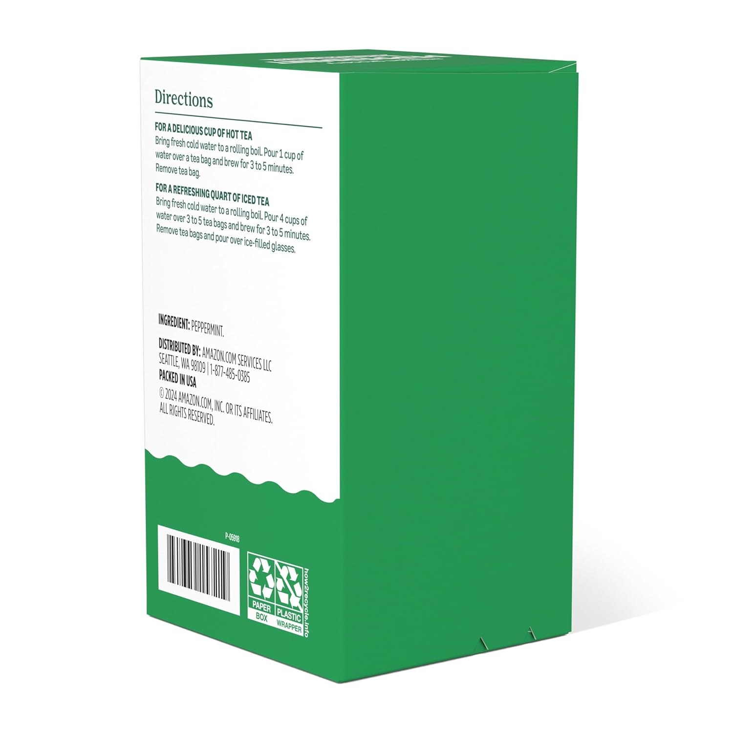 Alternative view of Amazon Grocery, Peppermint Herbal Tea Bags, 20 Ct (Previously Happy Belly, Packaging May Vary)