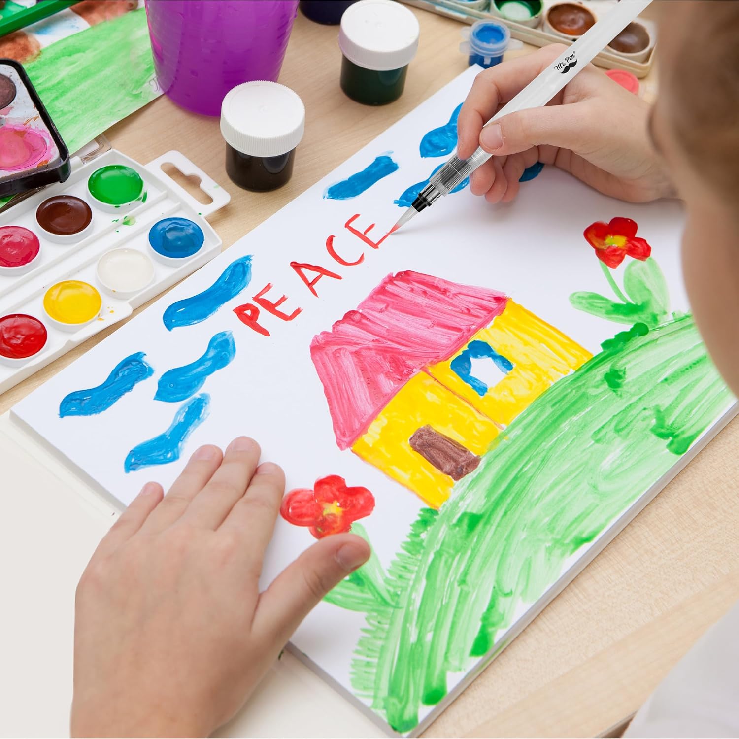 Mr. Pen- Watercolor Brush Pens, 6 pcs, Watercolor Brushes Set, Water Brush Pen, Water Color Pens, Refillable Brush Pen