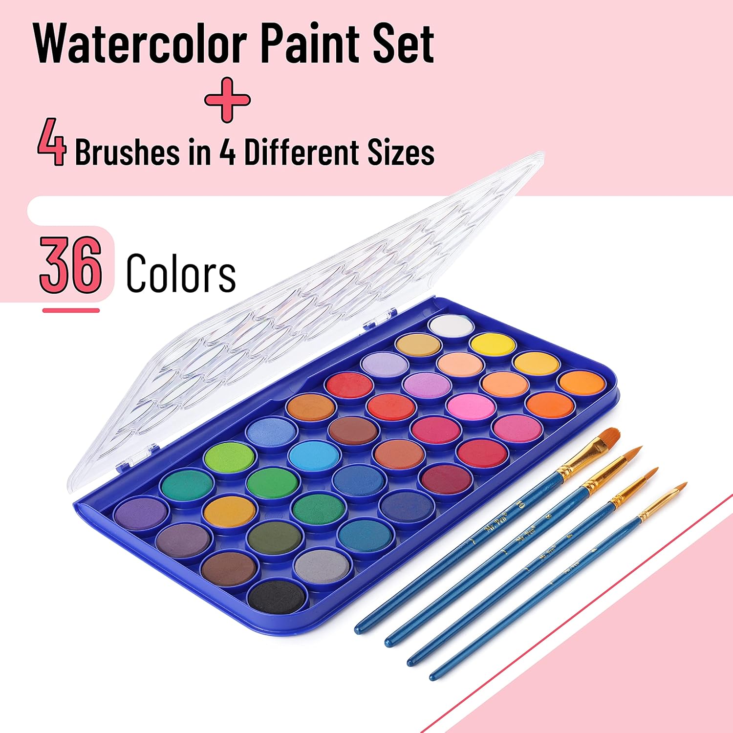 Alternative view of Mr. Pen- Watercolor Paint Set, 40 pcs, 36 Colors, Watercolor Paints, 4 Brushes, Non-Toxic Watercolor Paint, Portable Watercolor Set, Water Colors for Adults, Kids