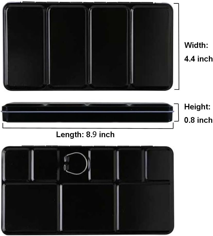 Alternative view of FCLUB Empty Watercolor Tins Palette Paint Case u2013 Large Watercolor Palette Box Metal Tin with 28 Standard 3ml Full Pans