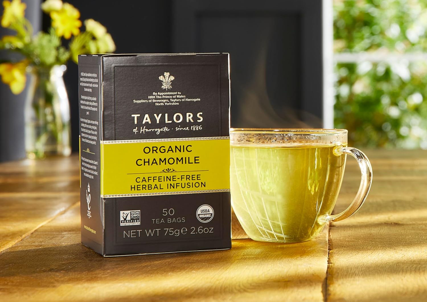 Alternative view of Taylors of Harrogate Organic Chamomile, Herbal Tea, Pillow Bags, 50 Count (Pack of 1), Mellow, Silky & Soft, Caffeine-Free, Enjoy Hot or Iced, 50 Teabags