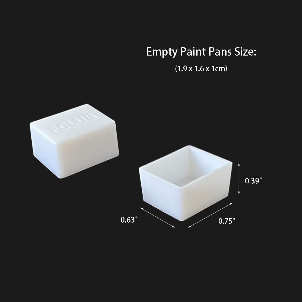 Alternative view of 100Pcs White Plastic Empty Watercolor Half Pans u2013 2ML Capacity, Refillable Paint Pans for DIY Solid Watercolors, Gouache u2013 Fits Metal Watercolor Tins & Travel Palette Box