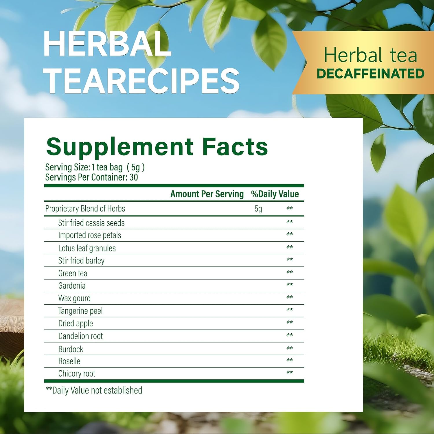 Dr.Siana Burdock Root Tea & Green Tea，5g x 30 Teabags - Premium Natural Herbal Tea, Support Digestive Function