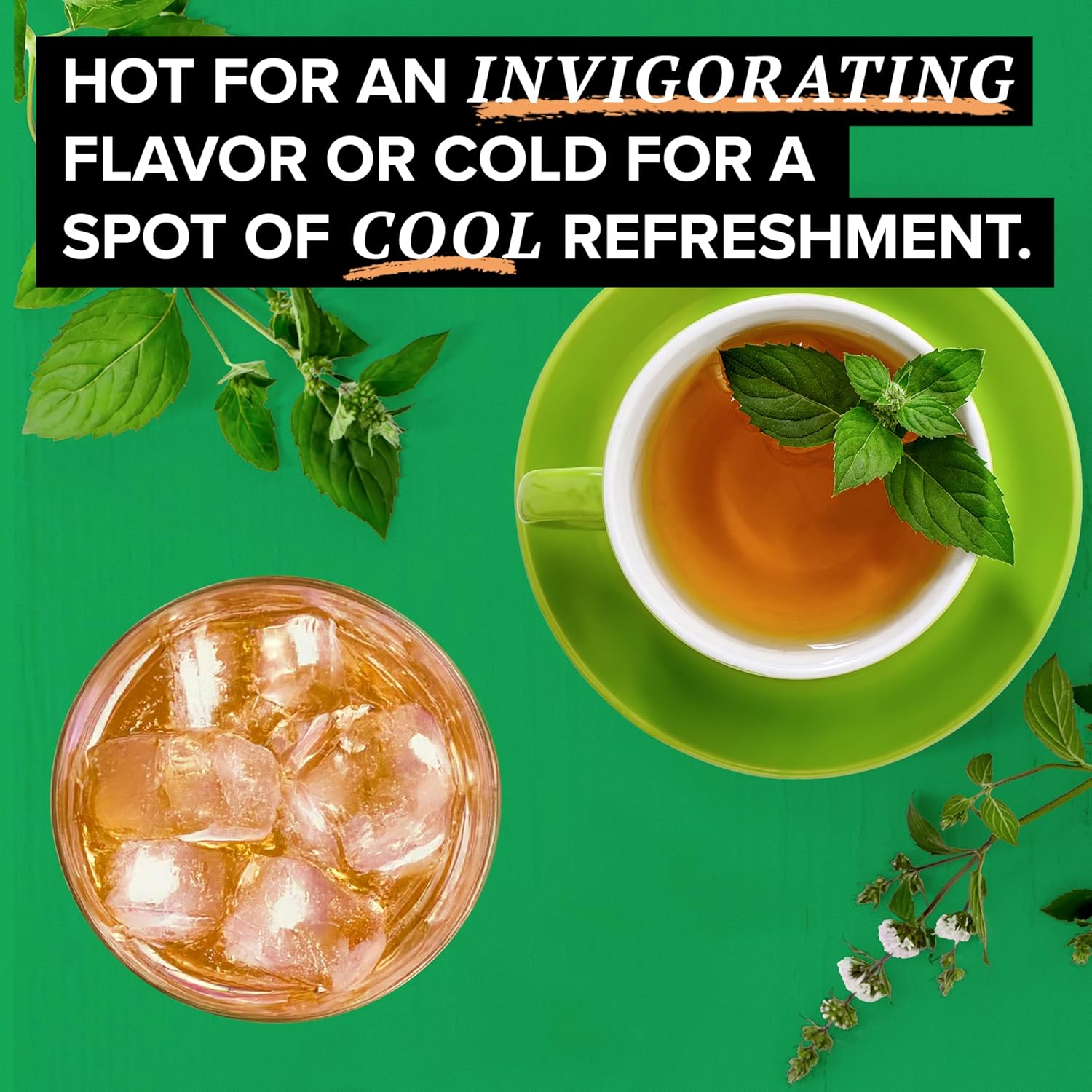 TAZO Organic Refresh Mint Herbal Tea Bags with Peppermint and Spearmint, Caffeine Free, 16 Total Tea Sachets - Image 3