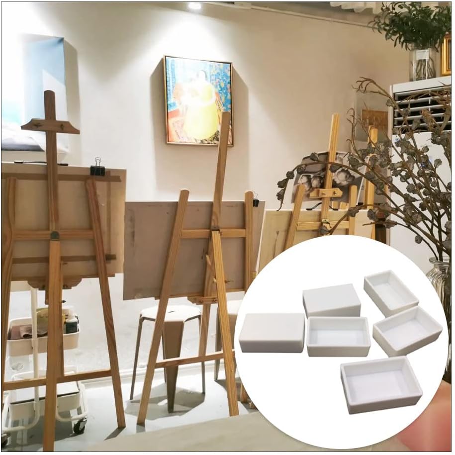 50 Pcs White Painting Full Pans Empty Watercolour Pan Palette Boxes for Kids Adults Oil Artist Watercolour Painting