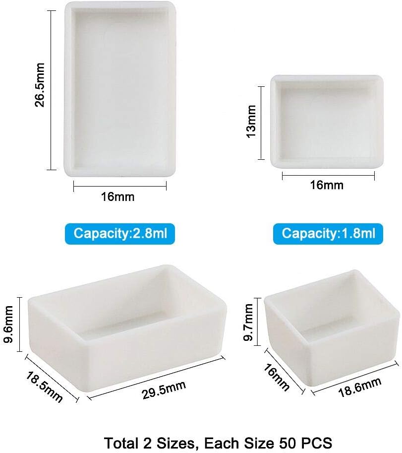 Alternative view of PH PandaHall 100pcs Watercolor Paint Pans(50pcs Full Pans, 50pcs Half Pans) White Plastic Empty Paint Pans for DIY Watercolor Oils or Acrylics Painting Travel Tin Case Palette Art Drawing