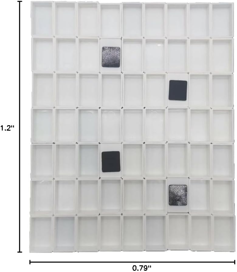 Watercolor Pans with Magnetic Stripes 100 Full White Plastic Empty Paint Pans for DIY Watercolor Oil Painting or Travel tin Box Palette Painting