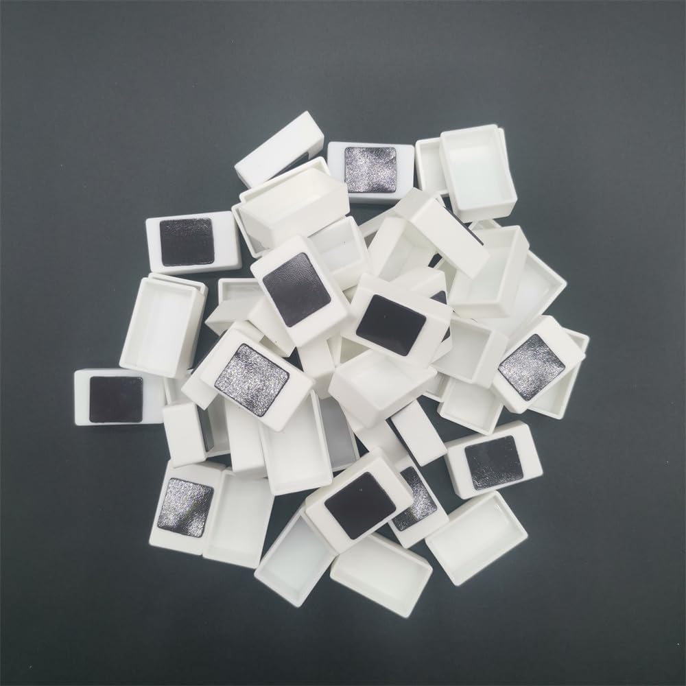 Alternative view of Watercolor Pans with Magnetic Stripes 100 Full White Plastic Empty Paint Pans for DIY Watercolor Oil Painting or Travel tin Box Palette Painting