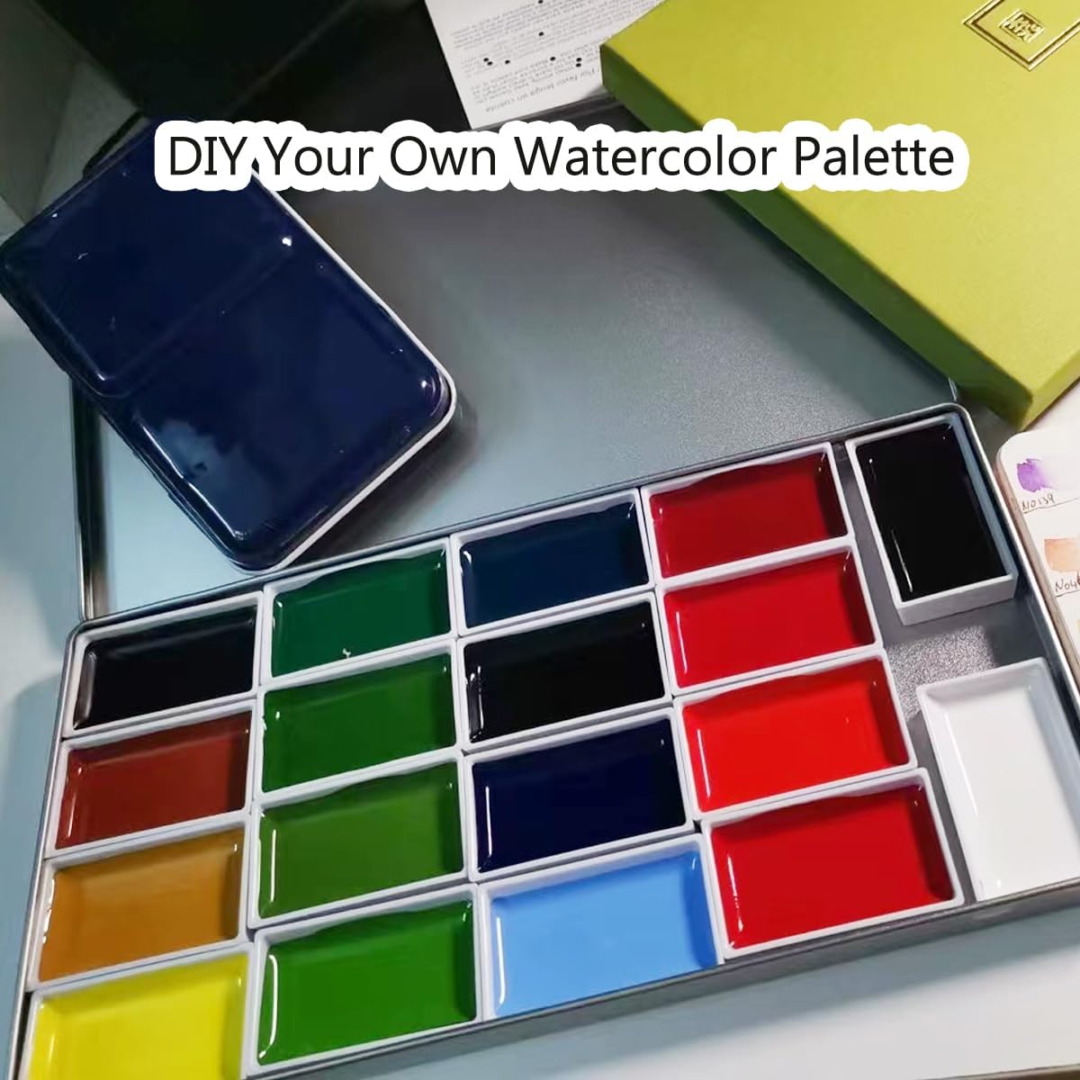 Alternative view of FCLUB 7.2ml Refillable Watercolor Pans u2013 39pcs Large Plastic Trays Compatible with Gansai Tambi, Perfect for Kuretake Paint Refills, Gouache, Travel Palettes & Artists