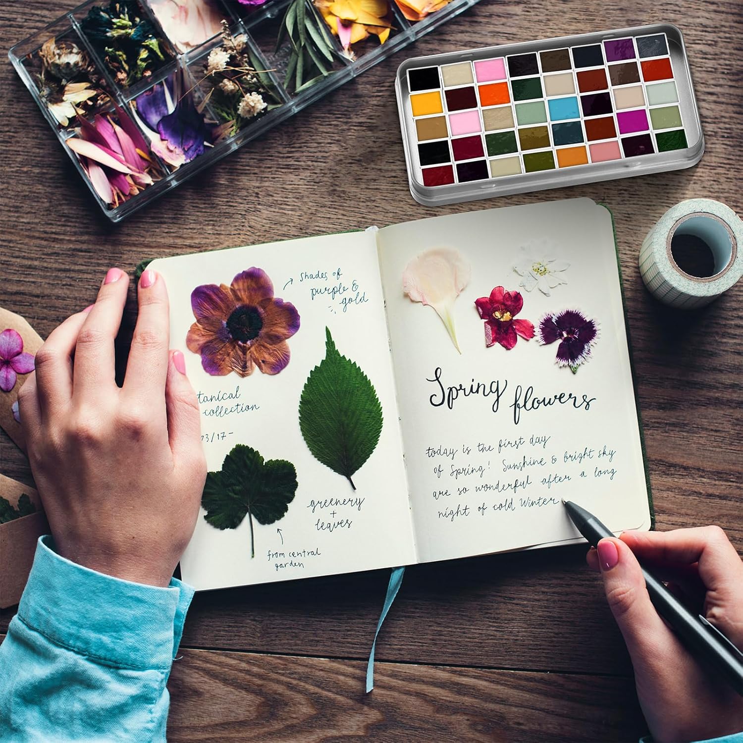 Gisafai 254 Pcs Watercolor Tin Set Includes 240 Pcs Half Pans 6 Empty Palette Case 8 Sheets Magnetic Stripes, Watercolor Pans Empty Kits for DIY Oils Art Drawing