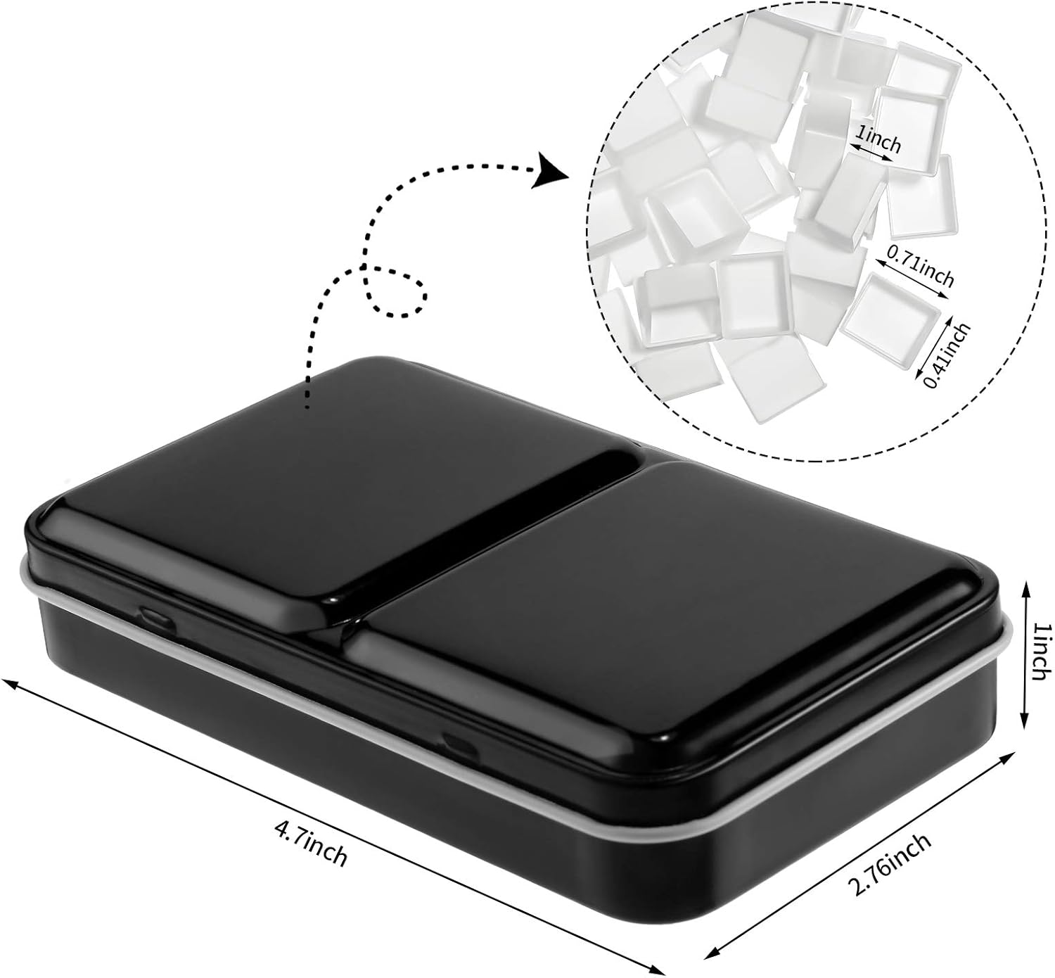 Alternative view of Zonon 51 Pcs Watercolor Paint Palette and Half Pans Set Watercolor Tin Box, Metal Palette Paint Case with Lid Empty with Storage Bag for Travel Artist(Black)