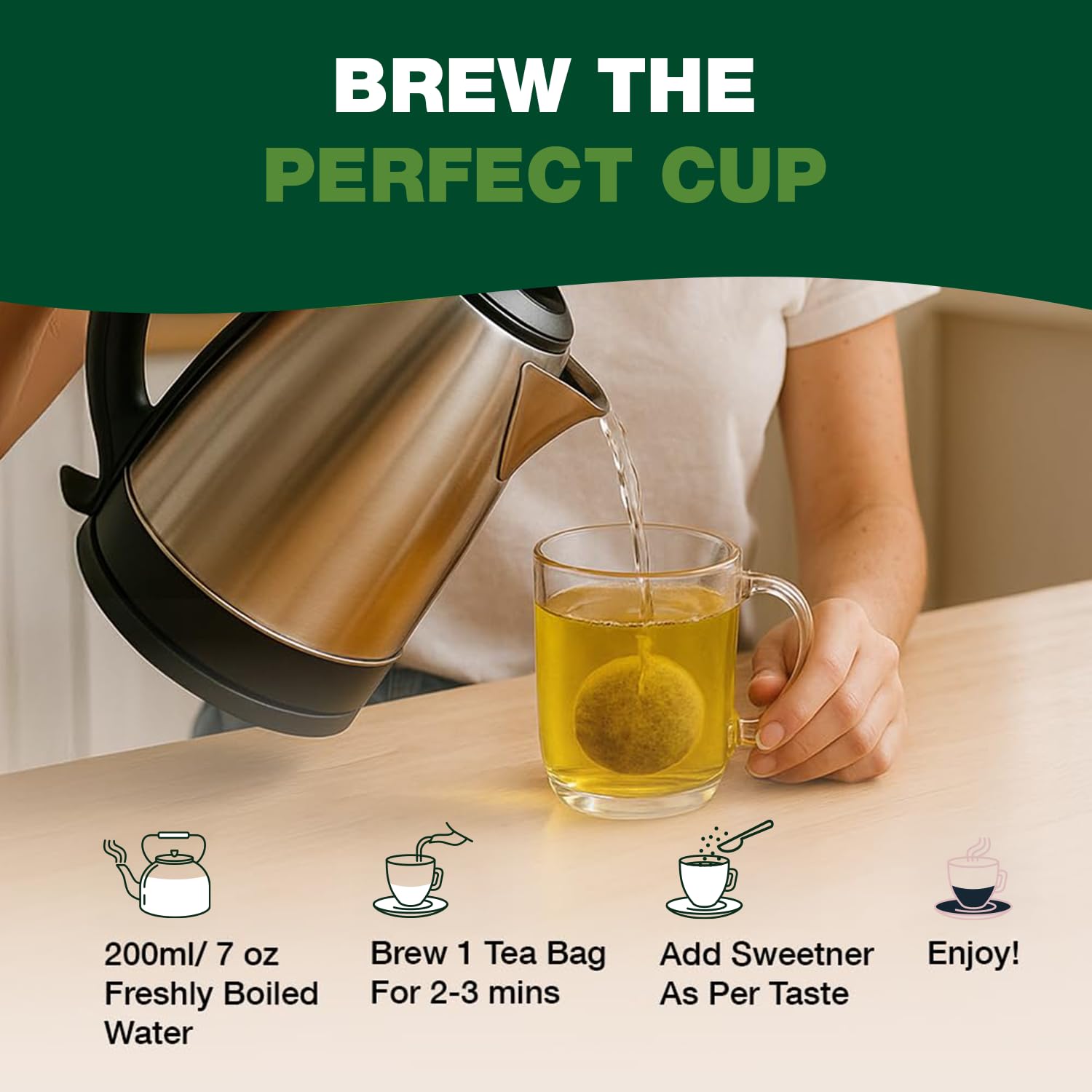 HANDPICK, Organic Green Tea Bags - 100 Eco-Friendly Tea Bags | USDA Organic | Resealable Pack for Freshness | Delicate & Flavory | Direct From India - Image 7