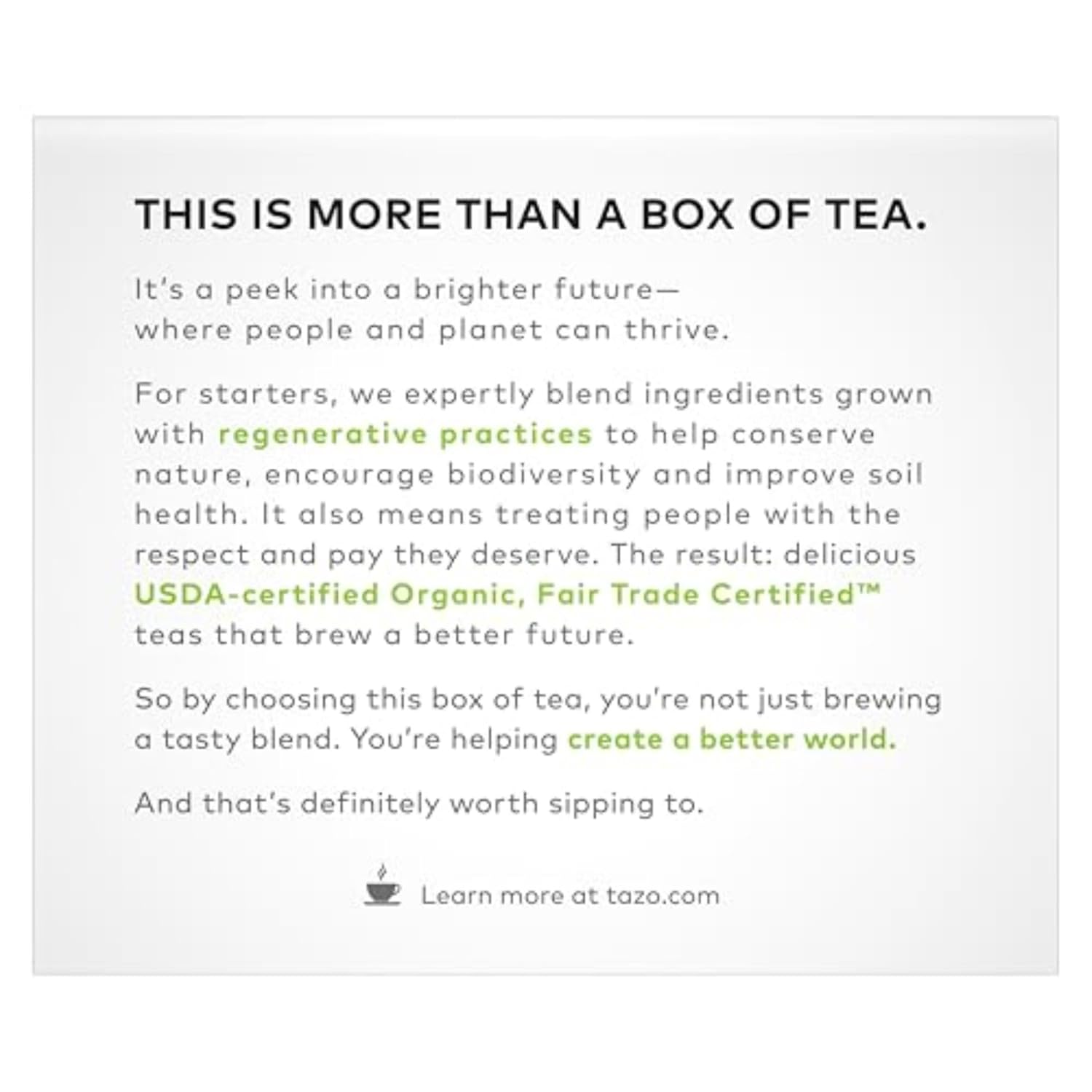 TAZO Organic Zen Green Tea Bags, Caffeine Free Tea with Refreshing Lemongrass & Spearmint, 144 Total Tea Bags (36ct - Pack of 4) - Image 3