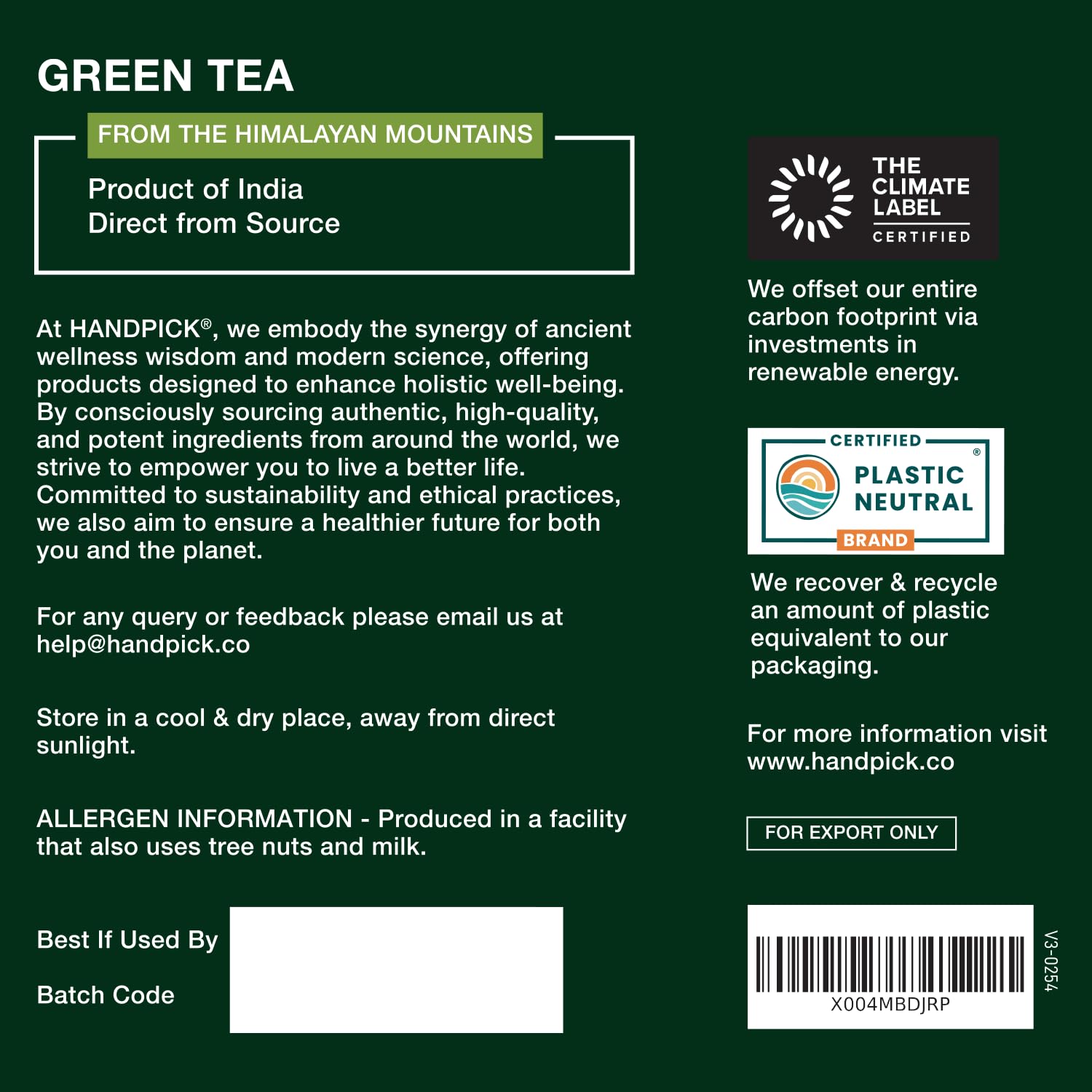 HANDPICK, Organic Green Tea Bags - 100 Eco-Friendly Tea Bags | USDA Organic | Resealable Pack for Freshness | Delicate & Flavory | Direct From India - Image 8