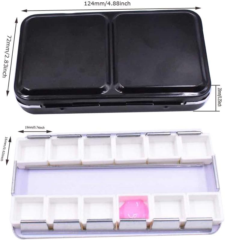 Empty Watercolor Tins Palette Paint Case with 12 Pcs Half Pans