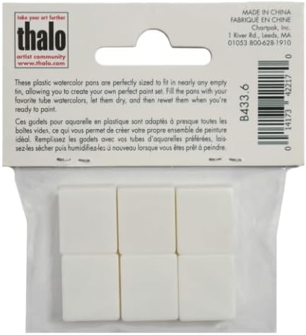 Grumbacher Empty Half, 6/Pack Watercolor Pan, White