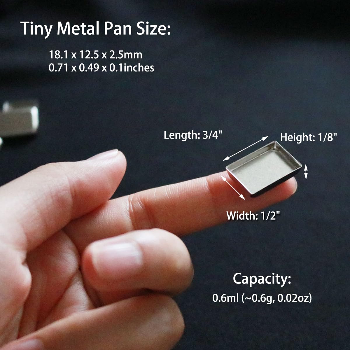 FCLUB 100PCS Tiny Empty Metal Pans 3/4" × 1/2" (0.6ml) u2013 Shallow Rectangle Eyeshadow & Cosmetic Pans for Makeup, Watercolor, Lipstick, Blush, Foundation, DIY Magnetic Palette Refills