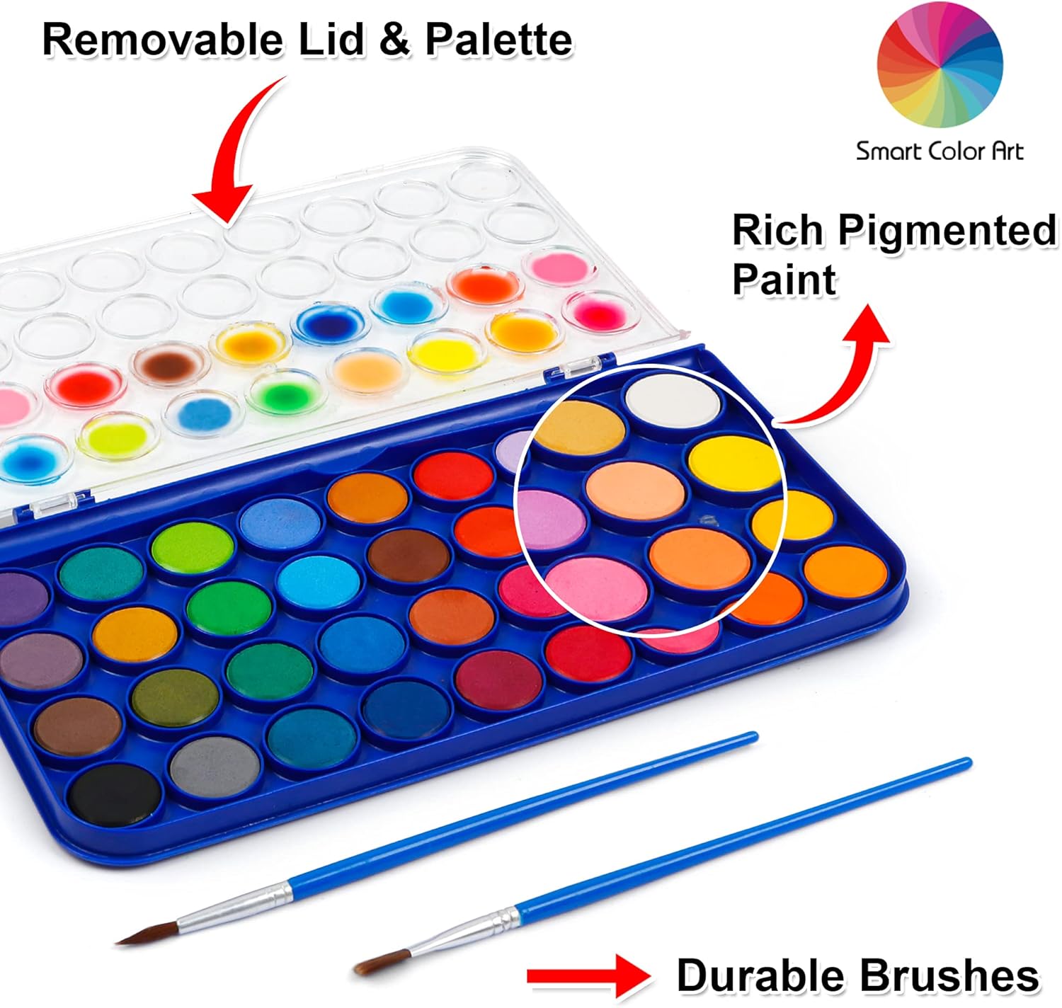 Alternative view of 36 Pack Watercolor Pan Set, Smart Color Art Watercolor Paint Set with 4 Brushes,Easy to Blend Colors, Perfect for Kids Adults