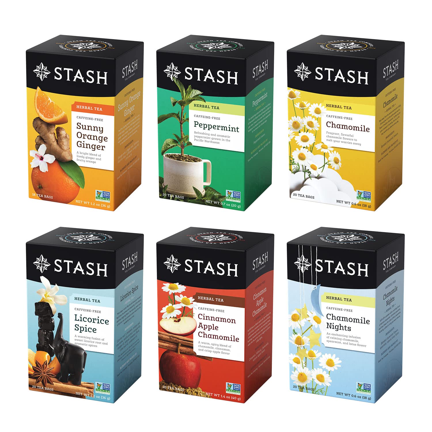 STASH Green Tea Variety Pack u2013 Caffeinated, 6 Boxes of 18-20 Tea Bags Each u2013 Pomegranate Raspberry, Premium Green, Moroccan Mint, Ginger Peach, Chai Green & Asian Pear Harmony - Image 9
