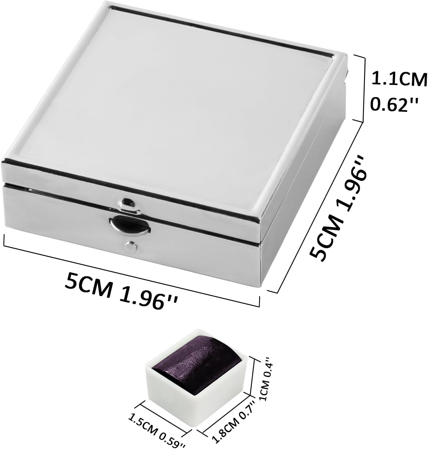 Alternative view of Mini Portable Handmade Artist Watercolor Paint Travel Metallic Box Set with 6 Metallic Pearlescent Solid Watercolor Half Pans (Each Capacity Approx 1.5ml) for Artists, Hobbyist.Blue Purple