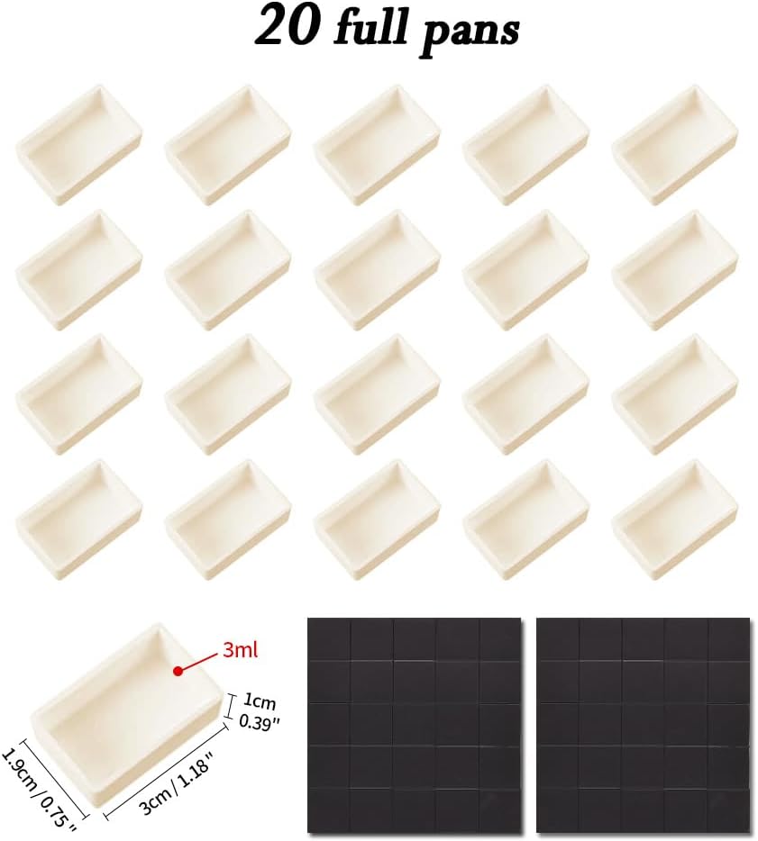 Alternative view of Watercolor Tin Palette Paint Case with 20Pcs Full Pans, Magnetic Stripe, Metal Art Paint Mixing Tray, Portable Empty Paint Box for DIY Watercolor Oils or Acrylics,Gold