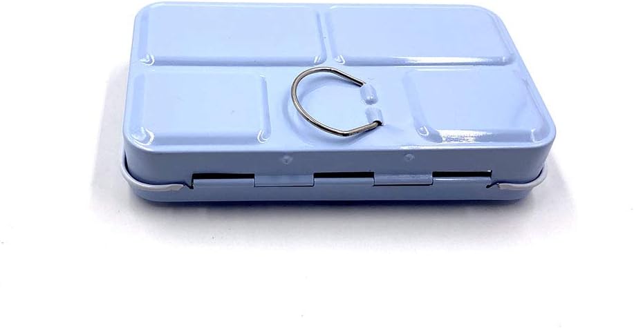 Aliotech Travel Artist Empty Watercolor Tins Box Palette Paint Case,Small Colorful Tin with 12 Pcs Half Pans (Fog Blue)